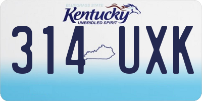 KY license plate 314UXK