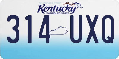 KY license plate 314UXQ