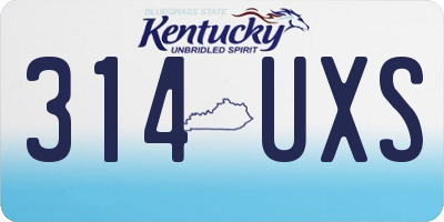 KY license plate 314UXS