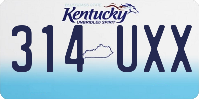 KY license plate 314UXX