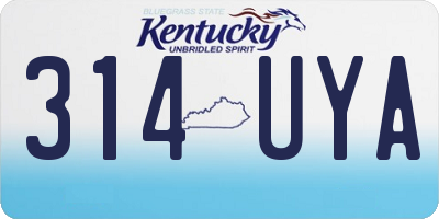 KY license plate 314UYA