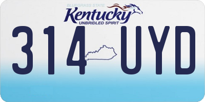 KY license plate 314UYD