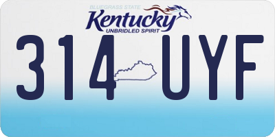 KY license plate 314UYF