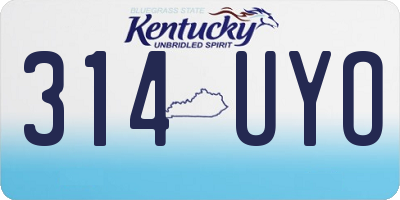 KY license plate 314UYO