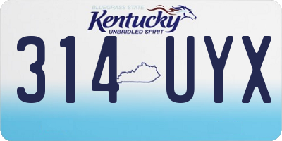 KY license plate 314UYX