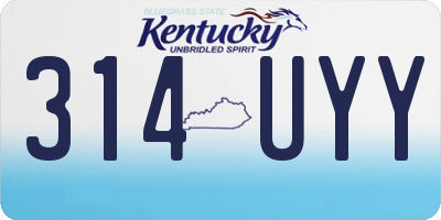 KY license plate 314UYY