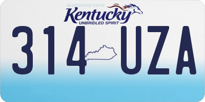 KY license plate 314UZA
