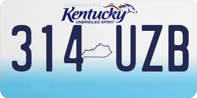 KY license plate 314UZB