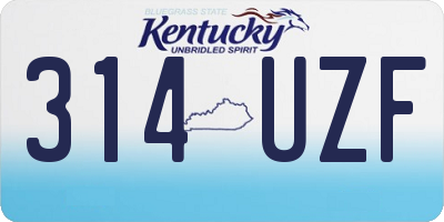 KY license plate 314UZF
