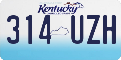 KY license plate 314UZH