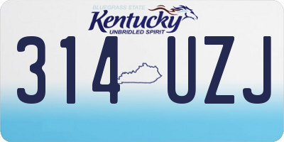 KY license plate 314UZJ