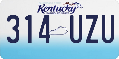KY license plate 314UZU