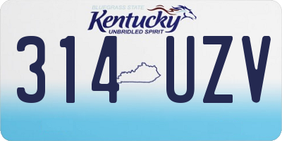 KY license plate 314UZV