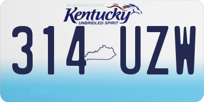 KY license plate 314UZW