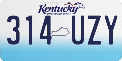 KY license plate 314UZY