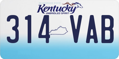 KY license plate 314VAB
