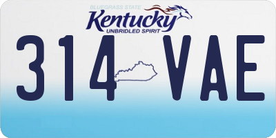 KY license plate 314VAE