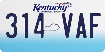 KY license plate 314VAF
