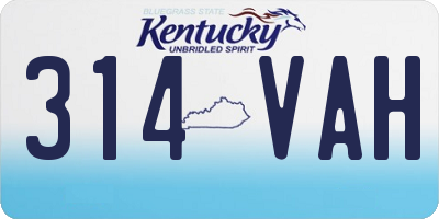 KY license plate 314VAH
