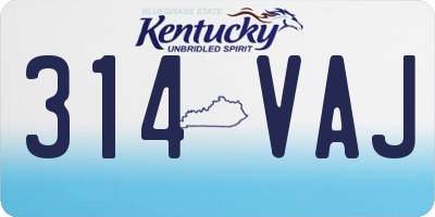 KY license plate 314VAJ