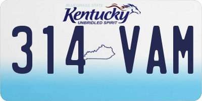 KY license plate 314VAM