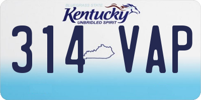 KY license plate 314VAP