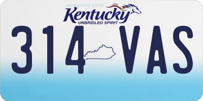 KY license plate 314VAS