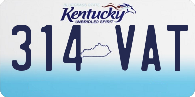 KY license plate 314VAT