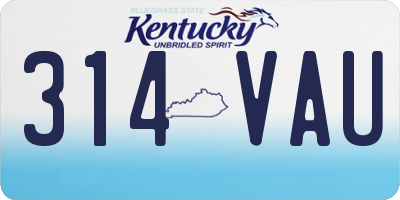 KY license plate 314VAU