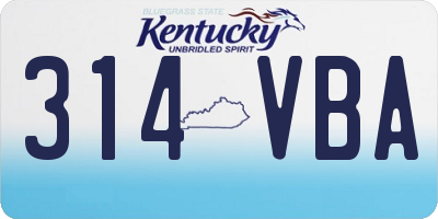 KY license plate 314VBA