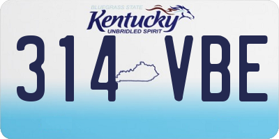 KY license plate 314VBE