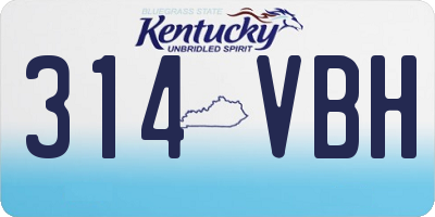 KY license plate 314VBH