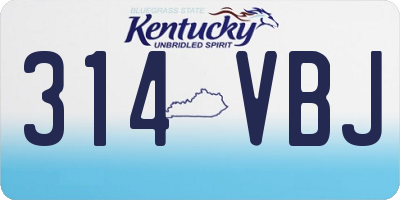 KY license plate 314VBJ