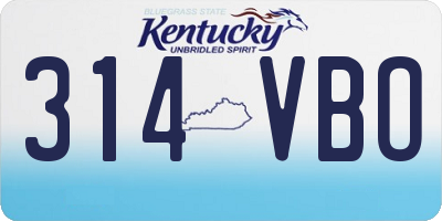 KY license plate 314VBO
