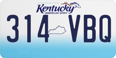 KY license plate 314VBQ