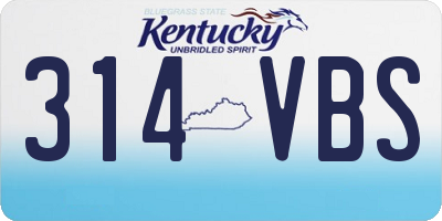 KY license plate 314VBS