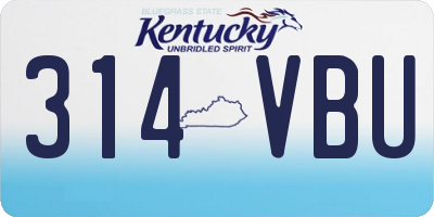 KY license plate 314VBU