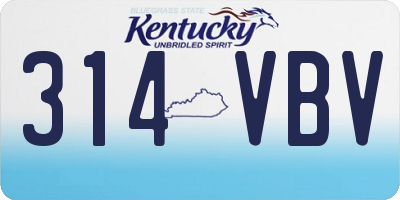 KY license plate 314VBV