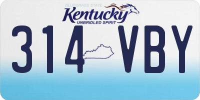 KY license plate 314VBY