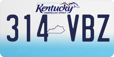 KY license plate 314VBZ