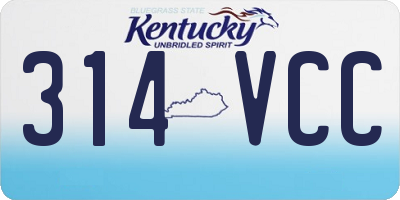 KY license plate 314VCC