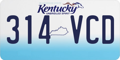 KY license plate 314VCD