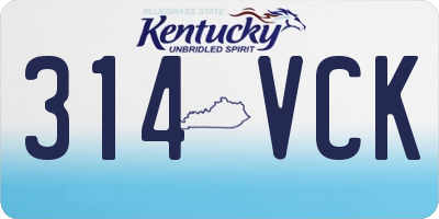 KY license plate 314VCK