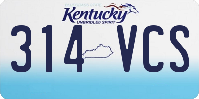 KY license plate 314VCS