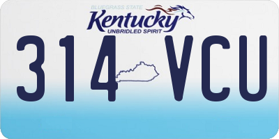 KY license plate 314VCU