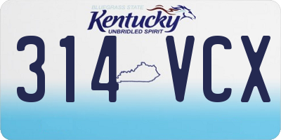 KY license plate 314VCX