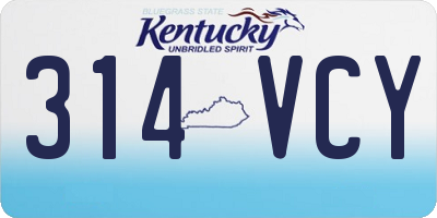 KY license plate 314VCY