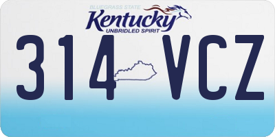 KY license plate 314VCZ