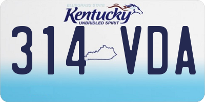 KY license plate 314VDA