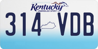 KY license plate 314VDB